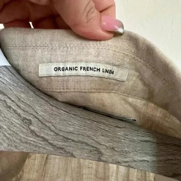 Country Road French Linen top tan Size 10 - Picture 3 of 6
